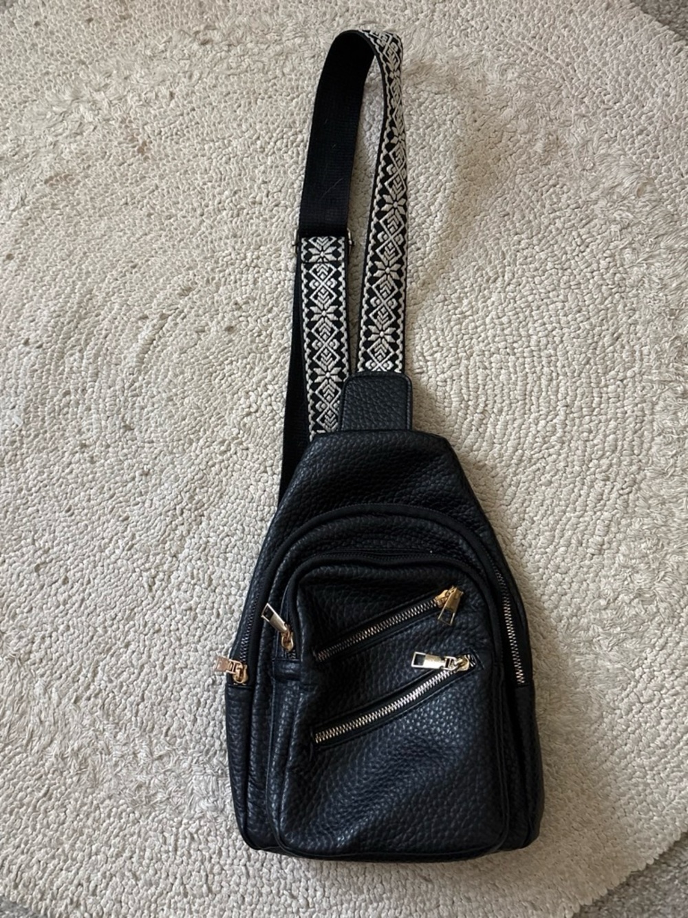 Black slingback crossbody